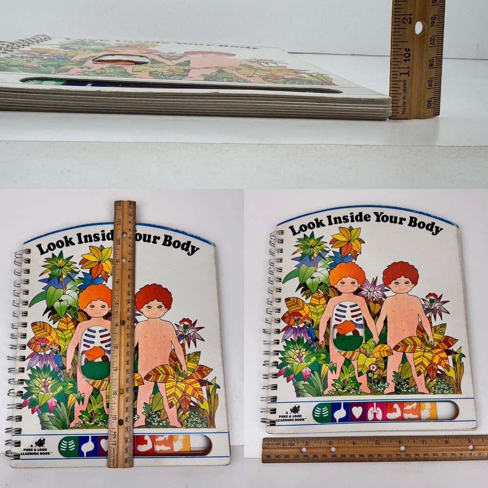 Vtg Hardcover Cardboard Look Inside Your Body Learn Anatomy Kids Spiral Spine - Picture 4 of 12